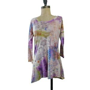 Tianello Size XS Boho 3/4 Sleeve Tunic style knit top